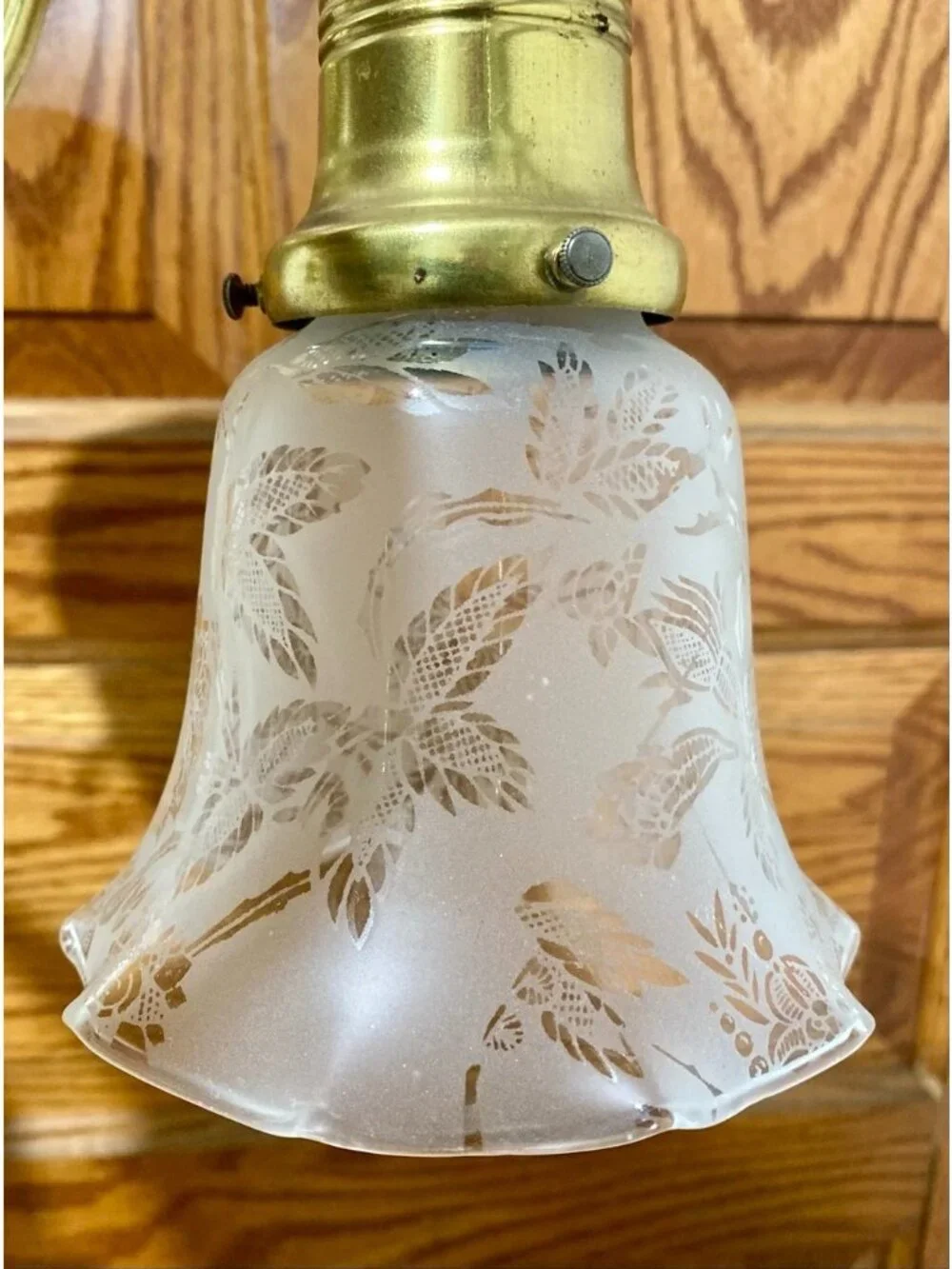 Antique 1930s Pan Light Art Nouveau Brass 3 Arm Chandelier Light Fixture